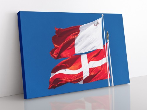 OBRAZ NA PŁÓTNIE Malta - flagi wz1