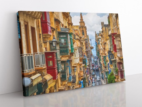 OBRAZ NA PŁÓTNIE Malta - ulice valletty wz2