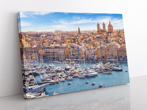 OBRAZ NA PŁÓTNIE Malta - valletta wielki port