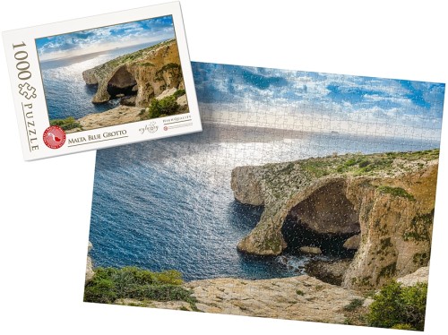 PUZZLE z pudełkiem - MALTA blue grotto wz1