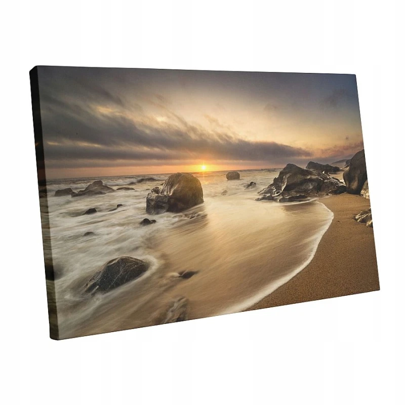OBRAZ DO SALONU ZACHÓD SŁOŃCA MORZE PLAŻA 120x80
