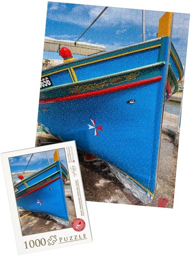 PUZZLE z pudełkiem - MALTA marsaxlokk łódeczka luzzu wz1