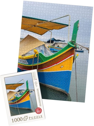 PUZZLE z pudełkiem - MALTA marsaxlokk łódeczka luzzu wz2