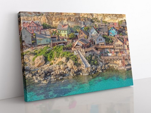 OBRAZ NA PŁÓTNIE Malta - popeye village wz1