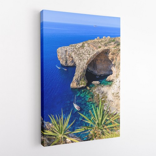 OBRAZ NA PŁÓTNIE Malta - blue grotto wz2