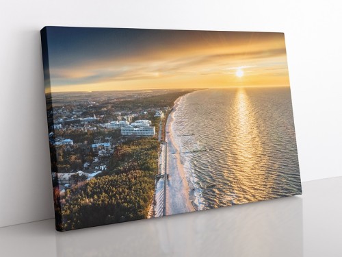 OBRAZ NA PŁÓTNIE Mielno - zachód słońca wz1