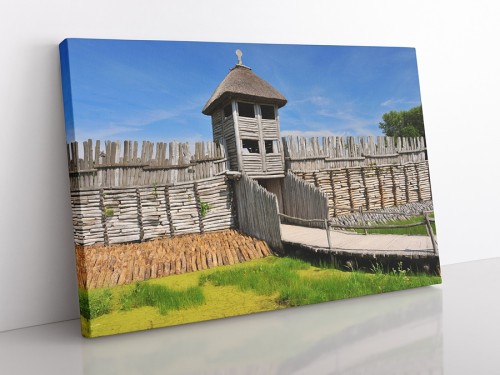 OBRAZ NA PŁÓTNIE Biskupin - osada obronna wz1