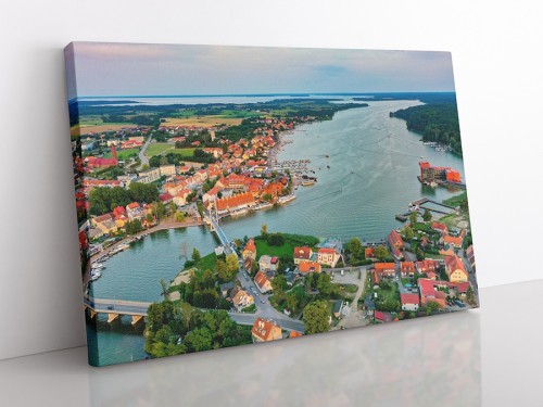 OBRAZ NA PŁÓTNIE Mikołajki - z lotu ptaka wz1