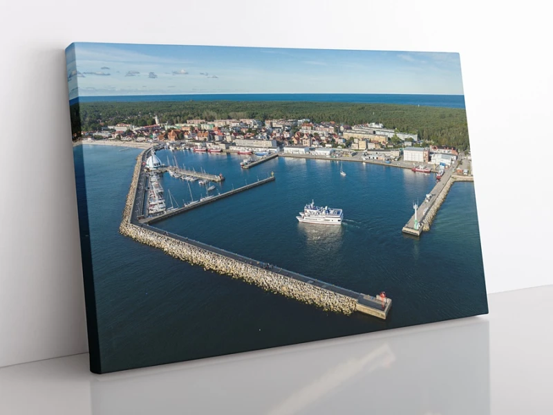 OBRAZ NA PŁÓTNIE Hel, port morski