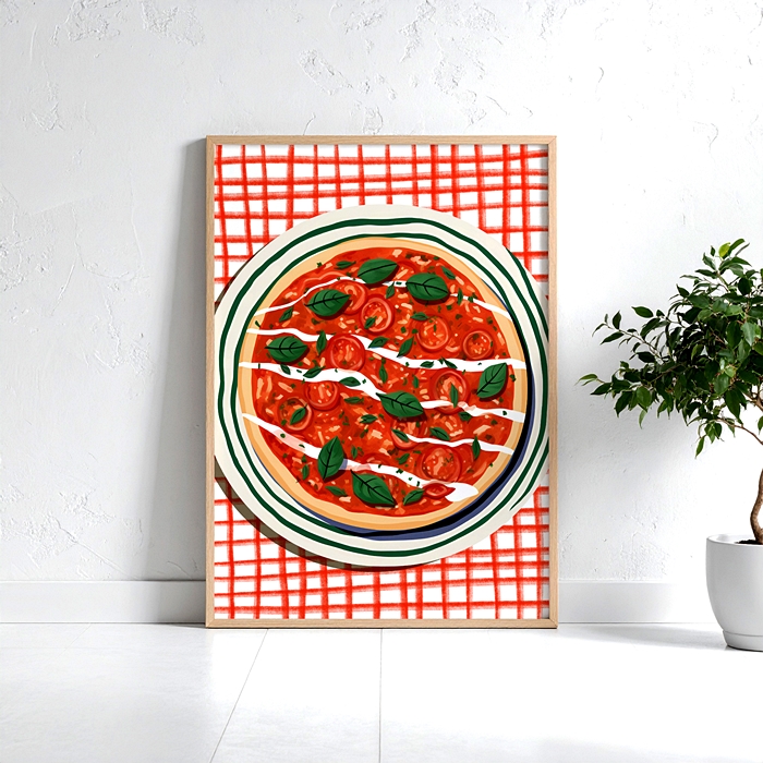 PLAKAT La Dolce Vita - włoska pizza w nadmorskiej restauracji wz1