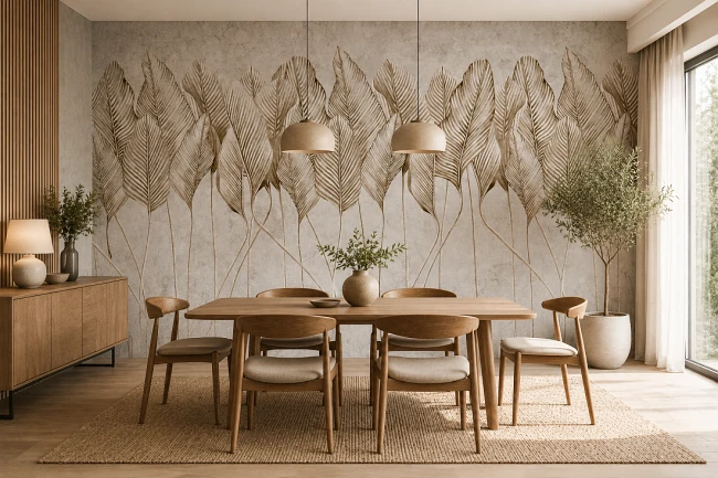 Fototapeta SAPENZA WZ4 w eleganckiej jadalni w stylu japandi