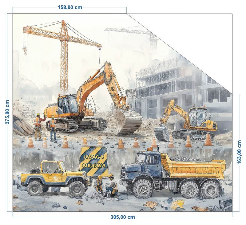 FOTOTAPETA plac budowy / PŁÓTNO / KLEJ wall fix 2,5kg