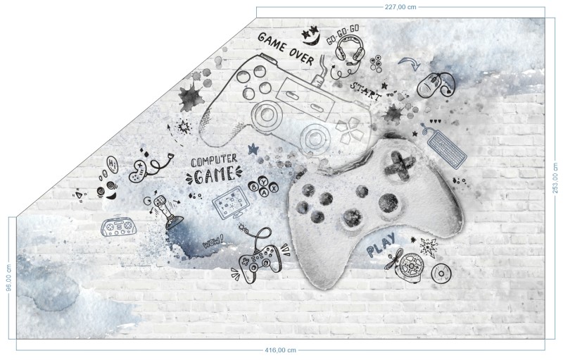 ZESTAW FOTOTAPET GAMER / PIASEK / KLEJ wallfix 5kg