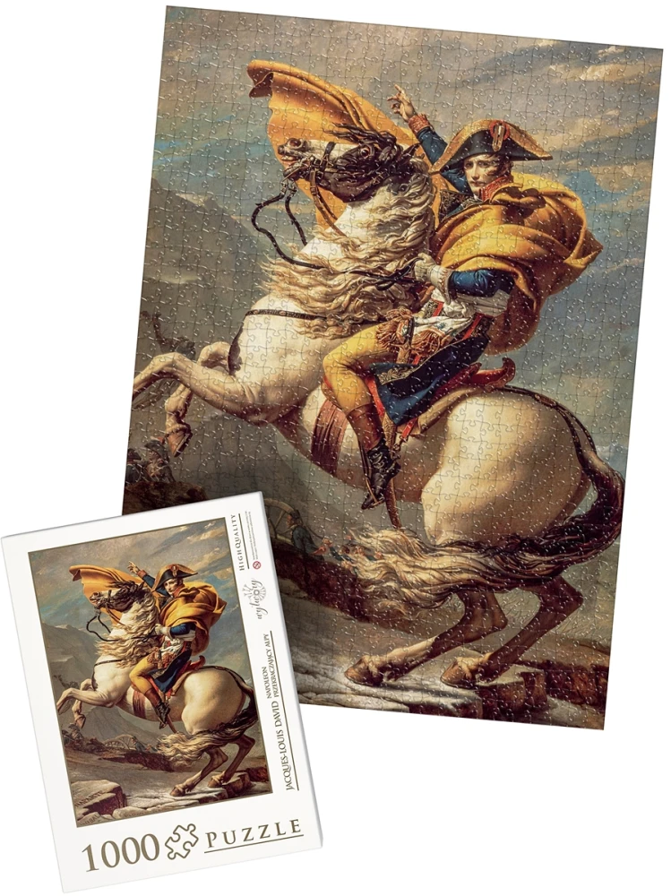 wytwory_puzzle_Jacques-Louis David Napoleon przekraczający Przełęcz Świętego Bernarda w 1800 roku_produkt.jpg