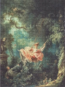 wytwory_puzzle_Jean-Honoré Fragonard,_Huśtawka_wzor.jpg