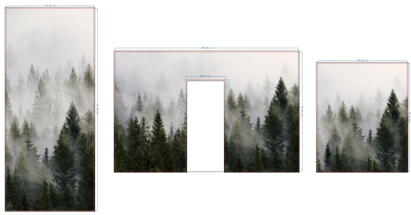 FOTOTAPETA 1SZT 200X241CM Z MARGINESEM / las we mgle wz2 / PŁÓTNO