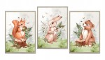 Zestaw 3 PLAKAT leśna przygoda