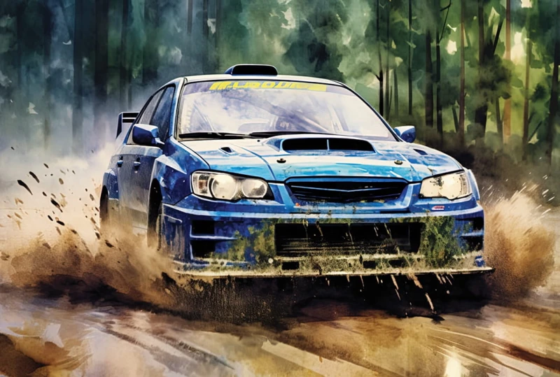 Fototapeta IMPREZA RALLY rajd wz2 - NA WYMIAR