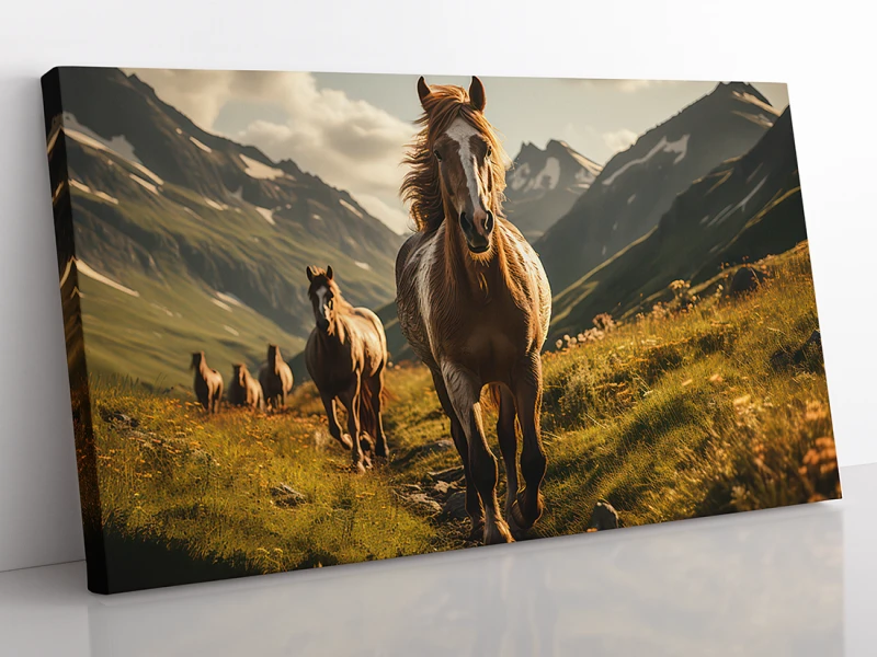 Obraz na płótnie na ścianę TATRY GÓRY PANORAMA konie w Tatrach w4
