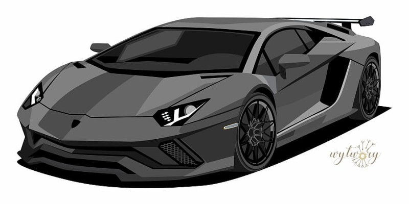 DEKORACJA WIELKOFORMATOWA - sportowy samochód, lamborghini - szary 110cm