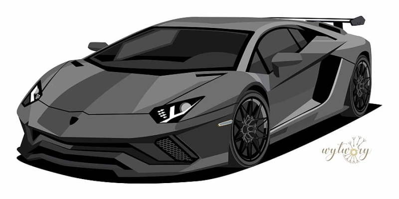 DEKORACJA WIELKOFORMATOWA - sportowy samochód, lamborghini - szary 110cm